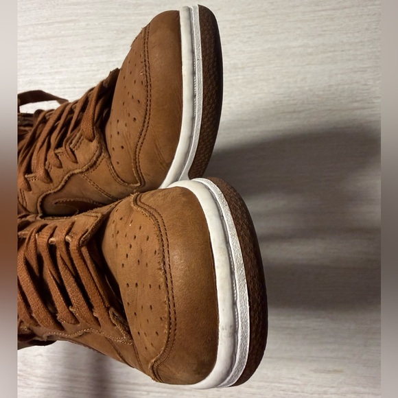 Nike Dunk High Wheat Brown Leather Women’s 8.5 - Picture 6 of 9